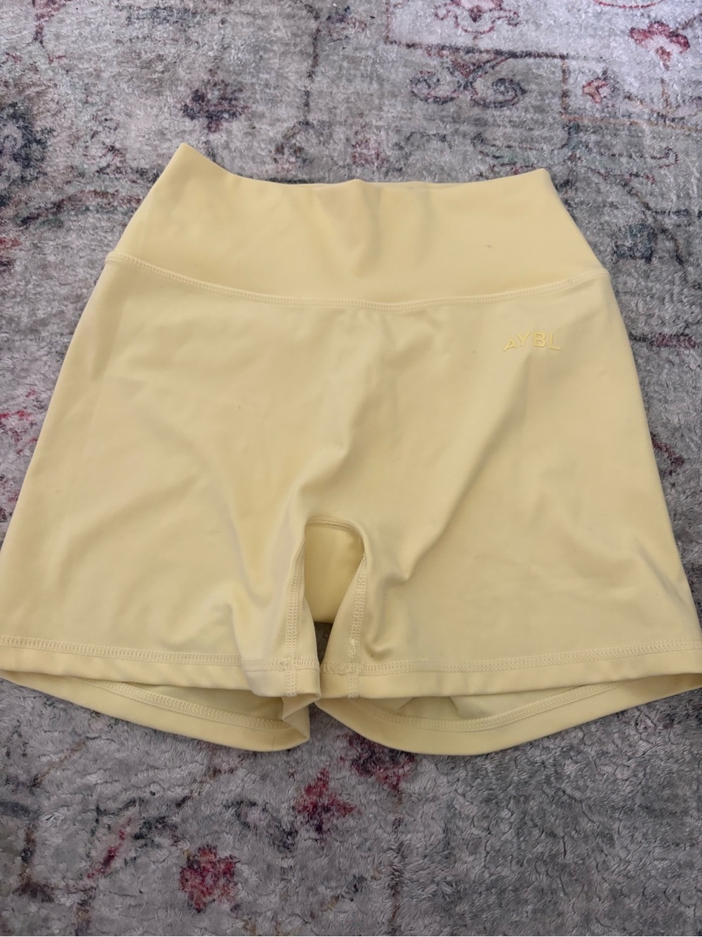 AYBL Pale Yellow High-Rise Bike Shorts